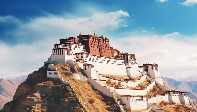 西藏冬日布达拉宫,高清,摄影图,摄影图片,图片大全,摄影图免费下载